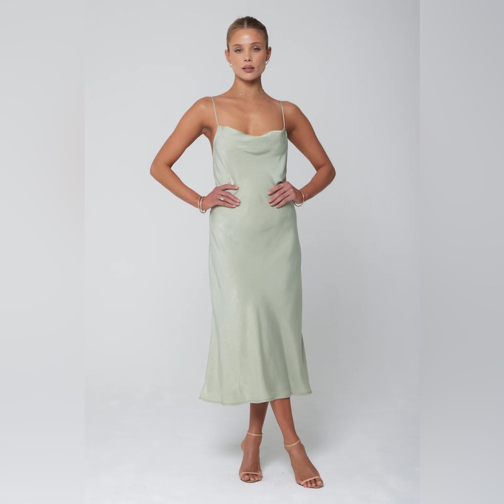 RESA Berri Slip Dress in Sage Green - NWOT